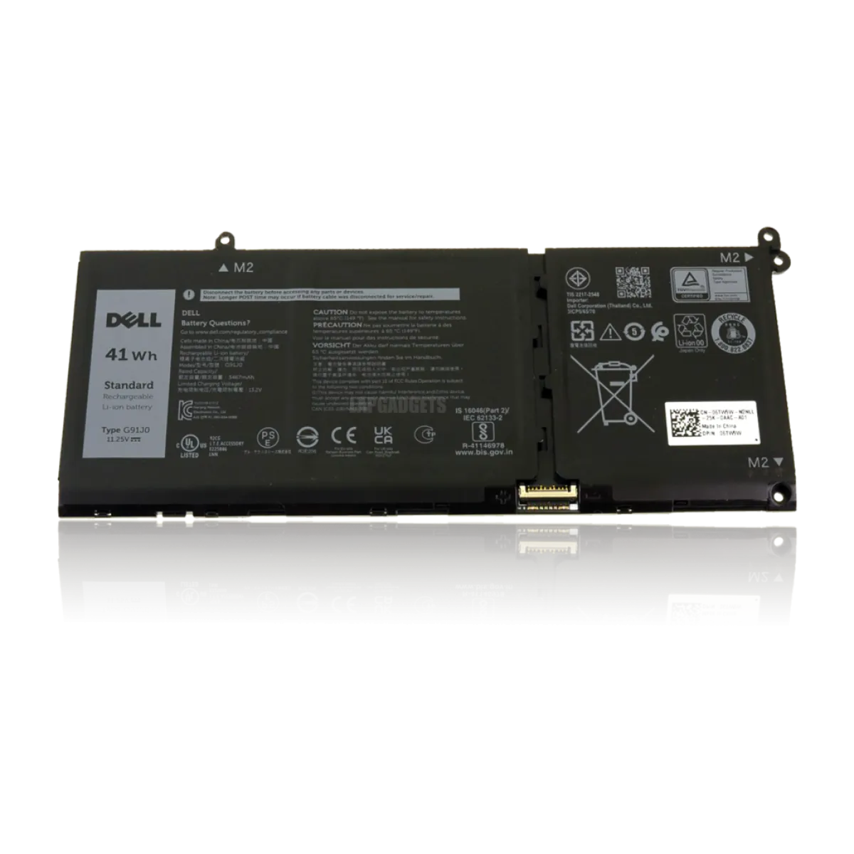 Dell (G91J0) Original Laptop Battery for Vostro 3510 - 11.25V 41Wh - Black
