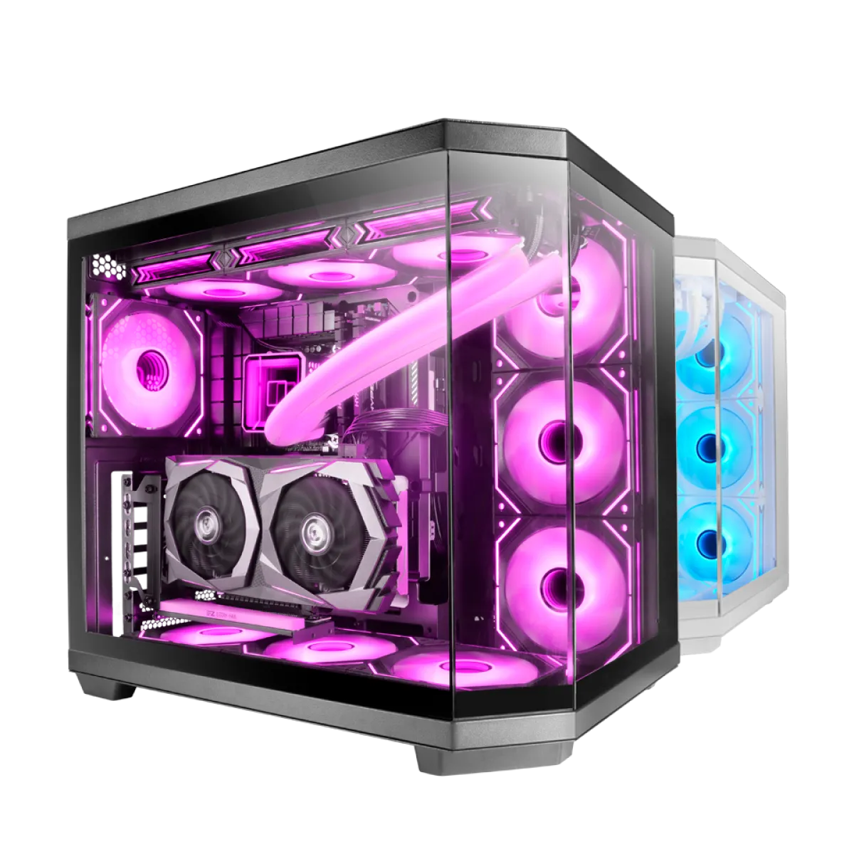 Mars (MC3TCORE) Custom Gaming Box Chassis with Triple Tempered Glass - ATX - Black