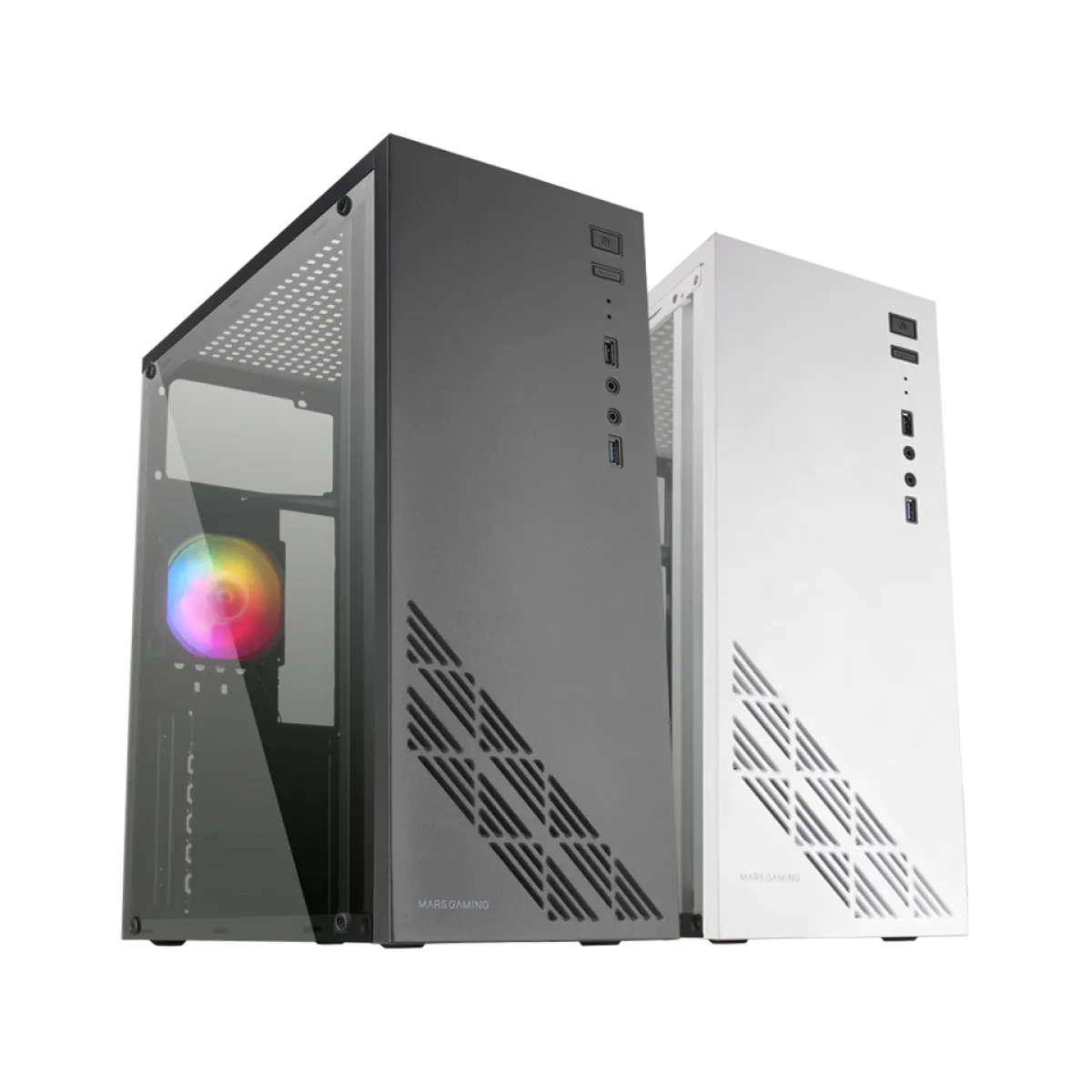 Mars (MC100) Mid-tower Gaming Chassis with Tempered Glass - ATX - Black