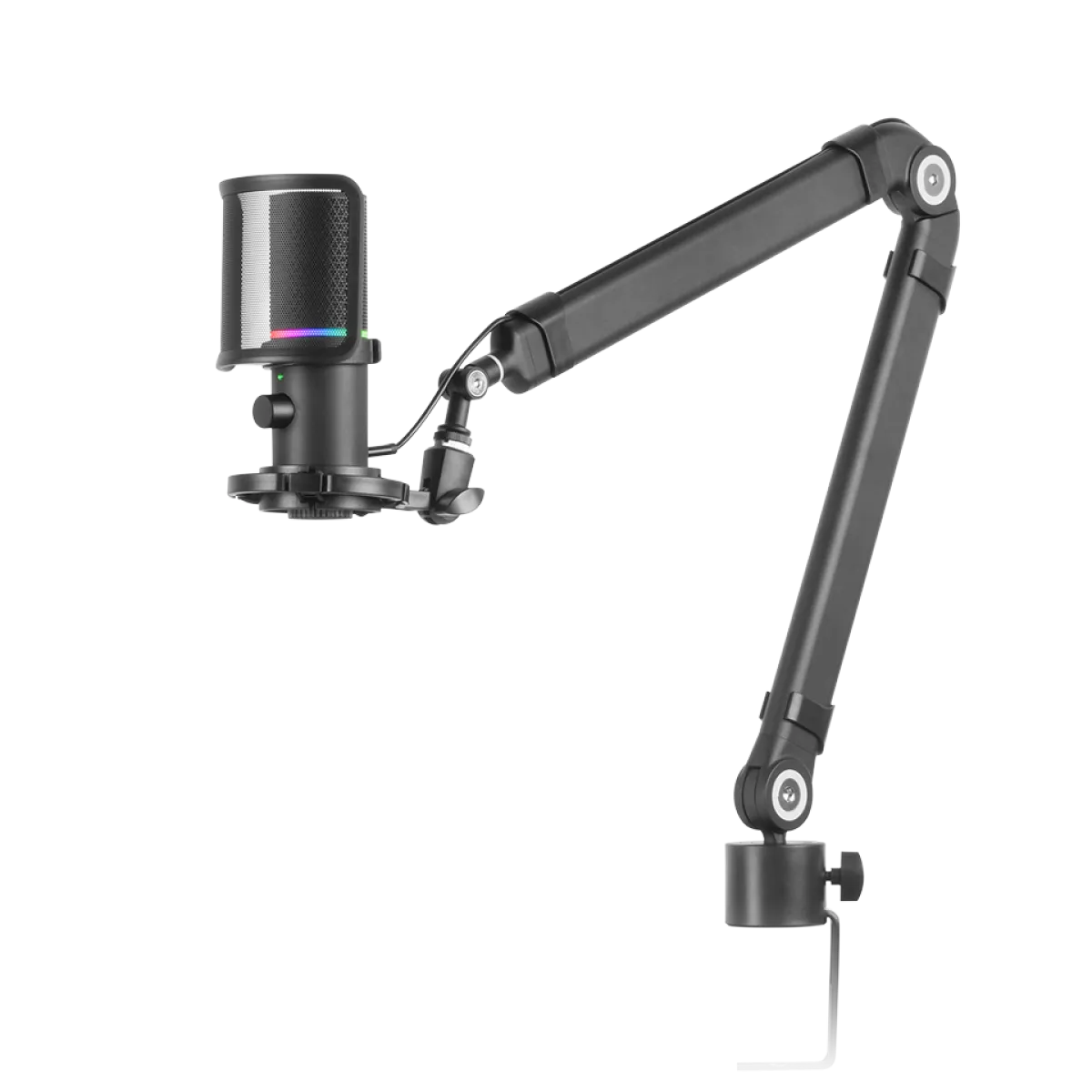 Mars (MMICXT) Studio Microphone with Mechanical Microphone Arm - Aluminum Body - Black