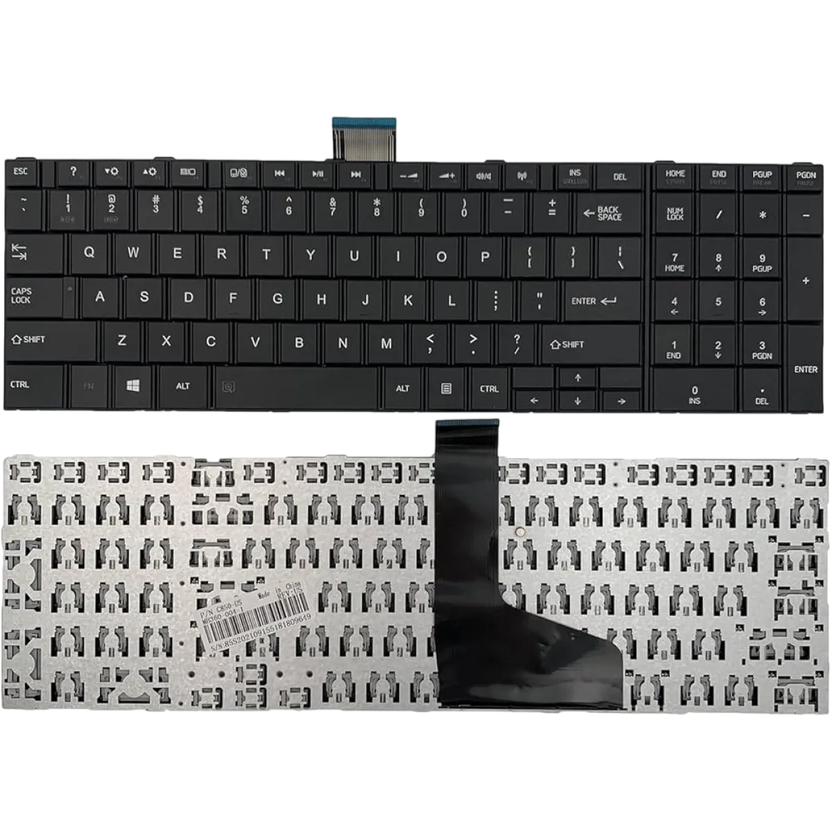 Keyboard Replacement for Toshiba Satellite C660, US/AR Layout - Black