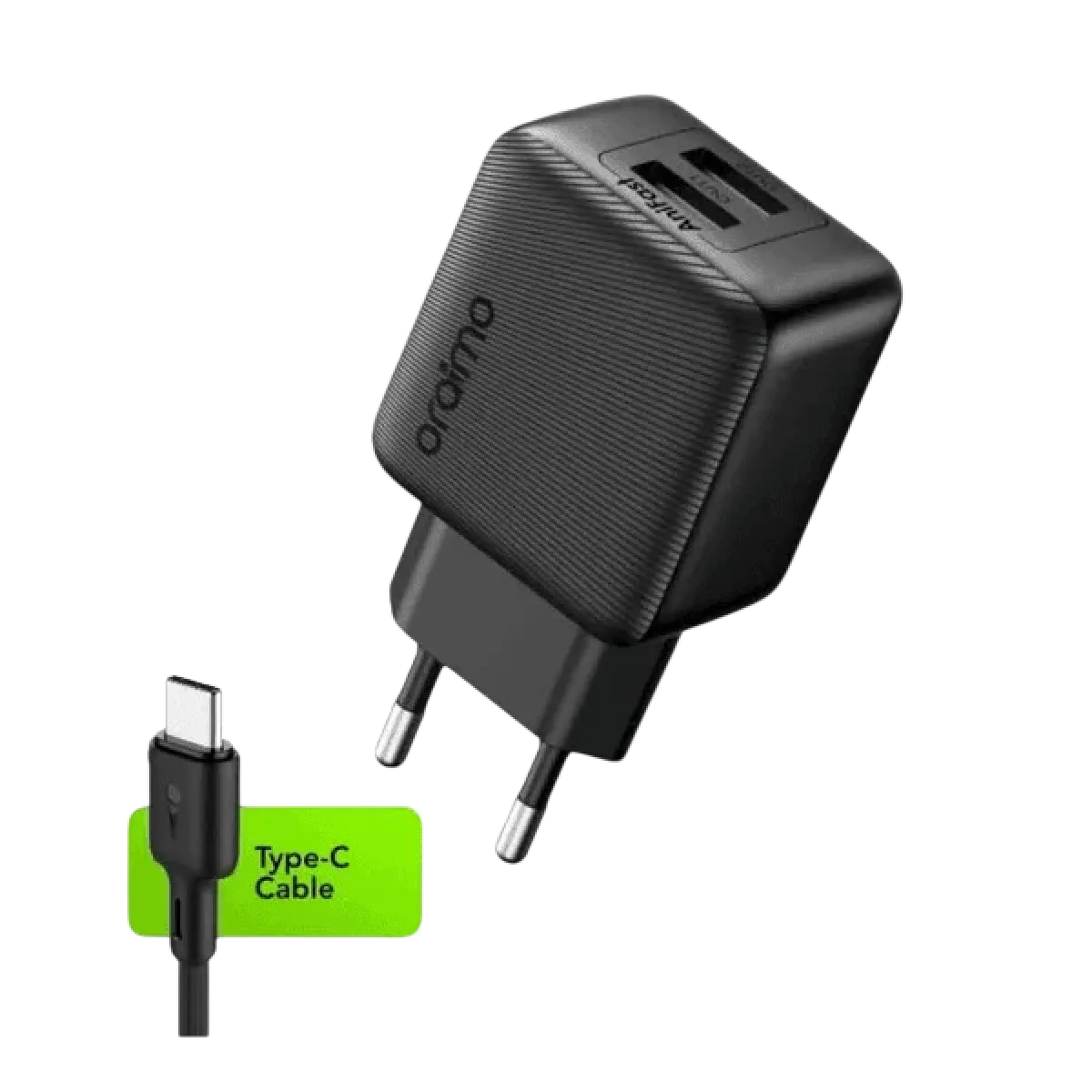 Oraimo (OCW-1111E+C53) PowerCube 10 Sleek 10W Wall Charger Kit - Black
