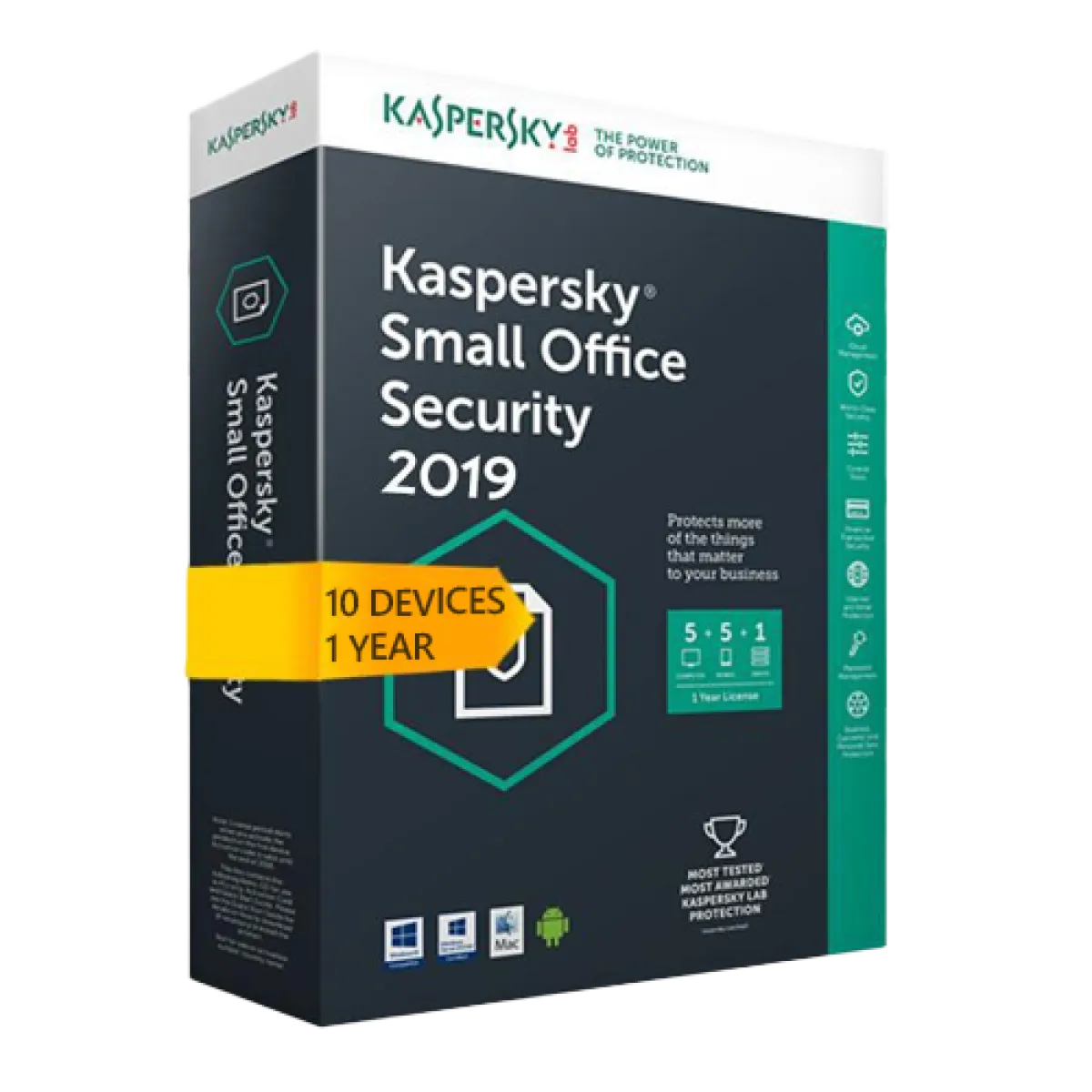 Kaspersky (KSOS10) Small Office Security - 1x Server, 10x Desktops - 1 Year License