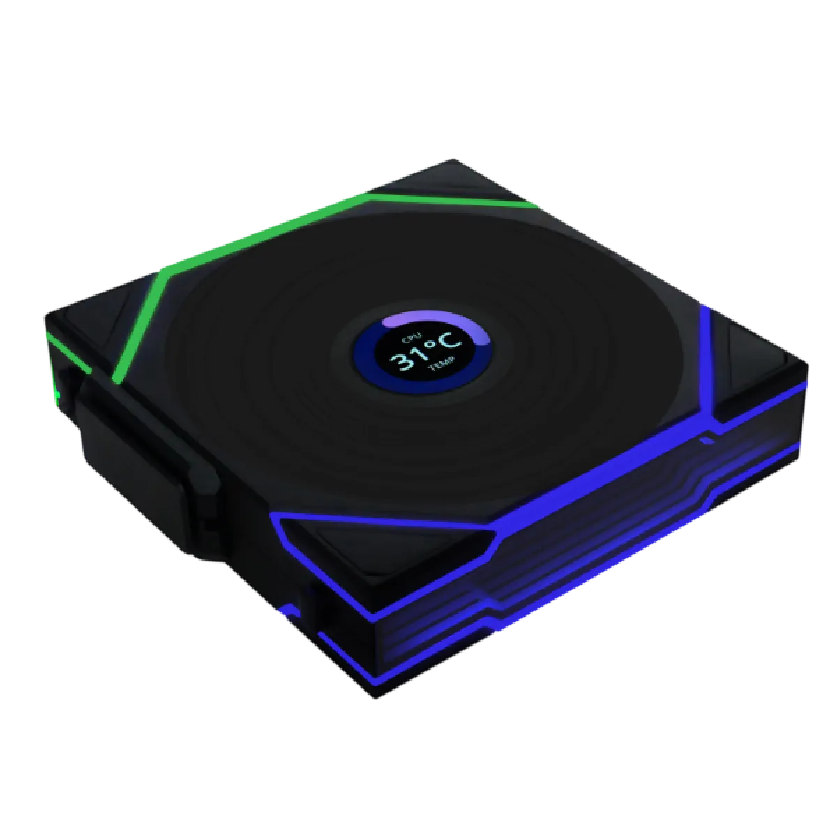 LianLi (12TLLCD1W3B) UNI Fan TL Wireless LCD 120 Fan - 3x 120mm RGB Fan - Black