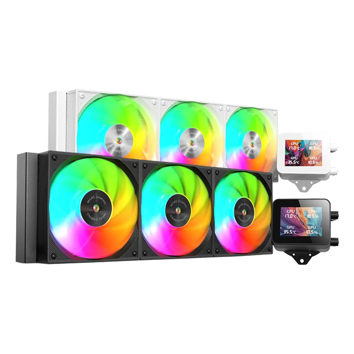 Mars (ML-Vision360) AlO 600W Liquid Cooling - 4:3 Display - Aura Sync RGB - Black