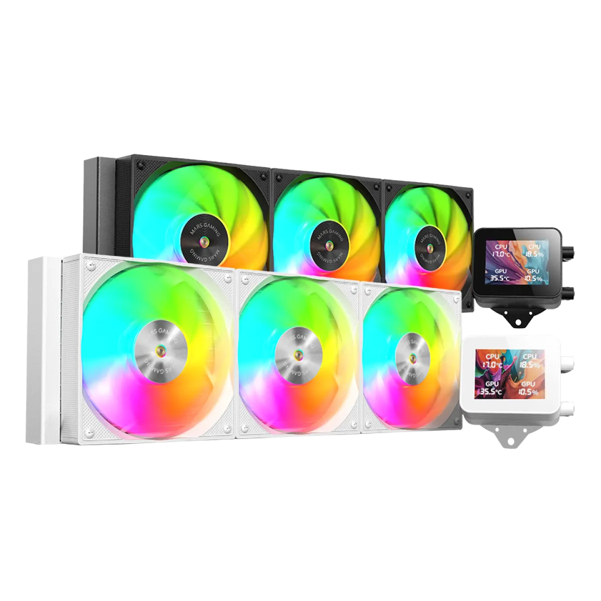 Mars (ML-Vision360W) AlO 600W Liquid Cooling - 4:3 Display - Aura Sync RGB - White