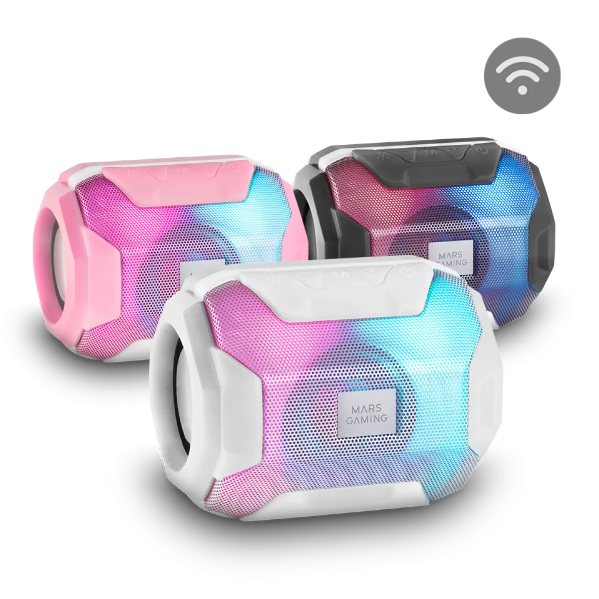 Mars (MSBAXW) Ultra Compact Gaming Speaker - USB/BT5.0 - RGB - White