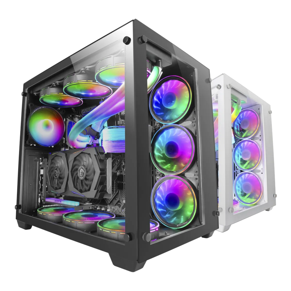 Mars (MCV3) Premium Gaming Custom Tower Chassis with Tempered Glass - E-ATX - Black