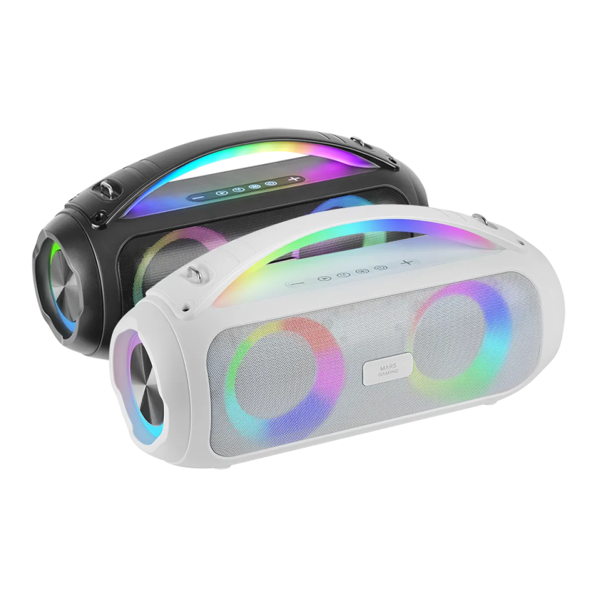 Mars (MSPulseW) 50W UltraBass Portable Speaker - BT5.3 - RGB - White