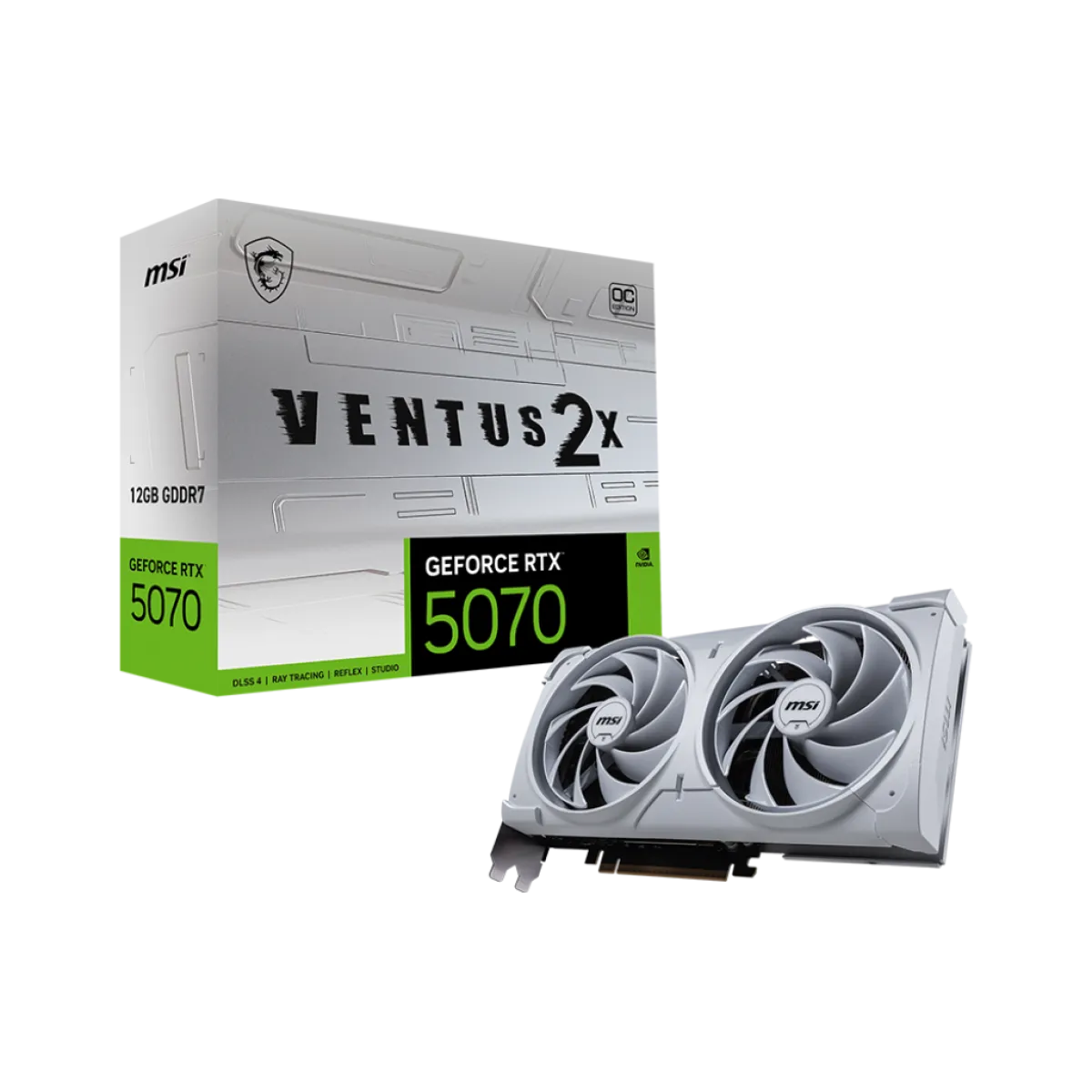 MSI (912-V532-010) NVIDIA GeForce RTX5070 12Gb GDDR7 Ventus 2X OC Edition - White