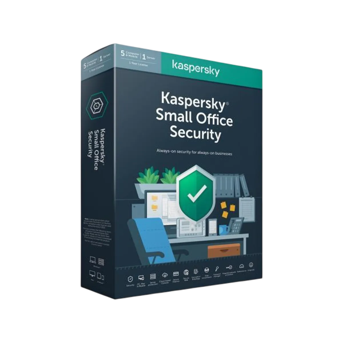Kaspersky (KSOS5) Small Office Security - 1x Server, 5x Desktops - 1 Year License