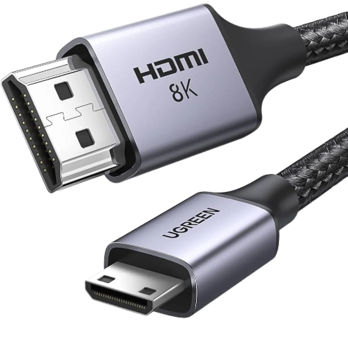 UGreen (15515) MiniHDMI to HDMI Durable Cable (M-M) - 8K - 2m - Black