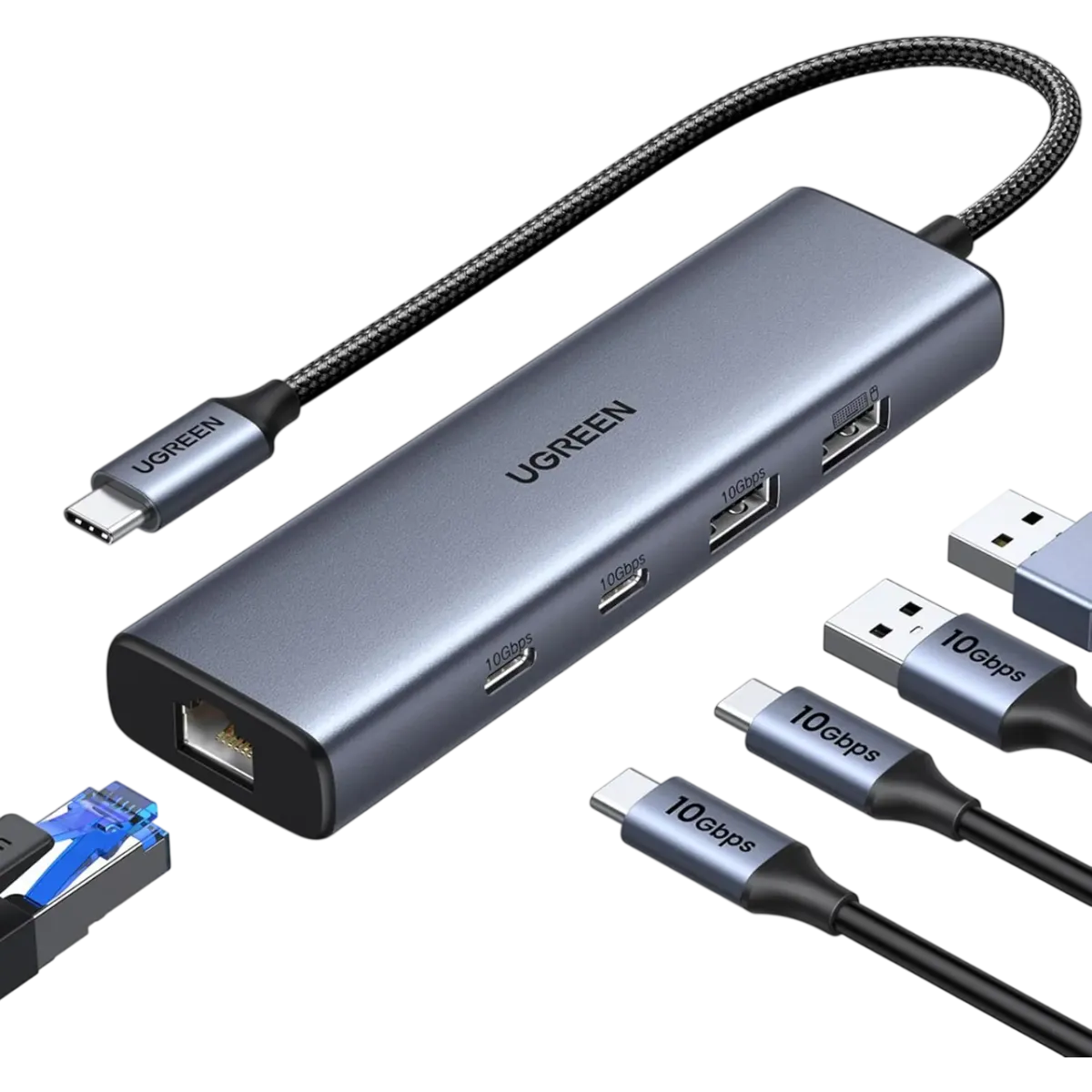 UGreen (45320) 6in1 USB-C Expansion Hub Adapter - Space Gray