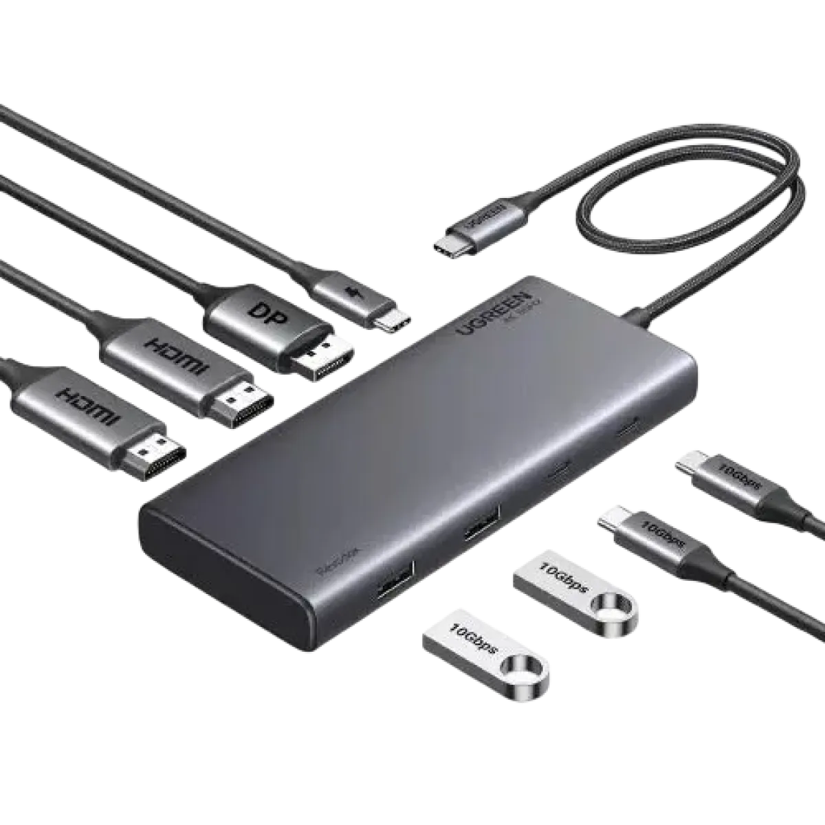 UGreen (35625) 8in1 Redovok USB-C Expansion Hub - Silver