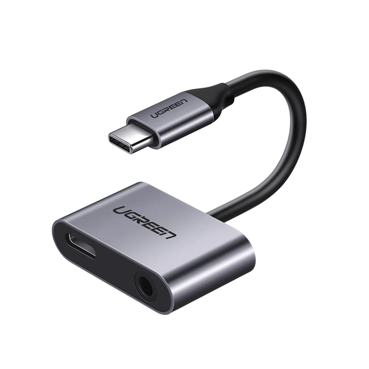 UGreen (60164) 2in1 USB-C to 3.5mm Audio Adapter - PD 60W - Grey