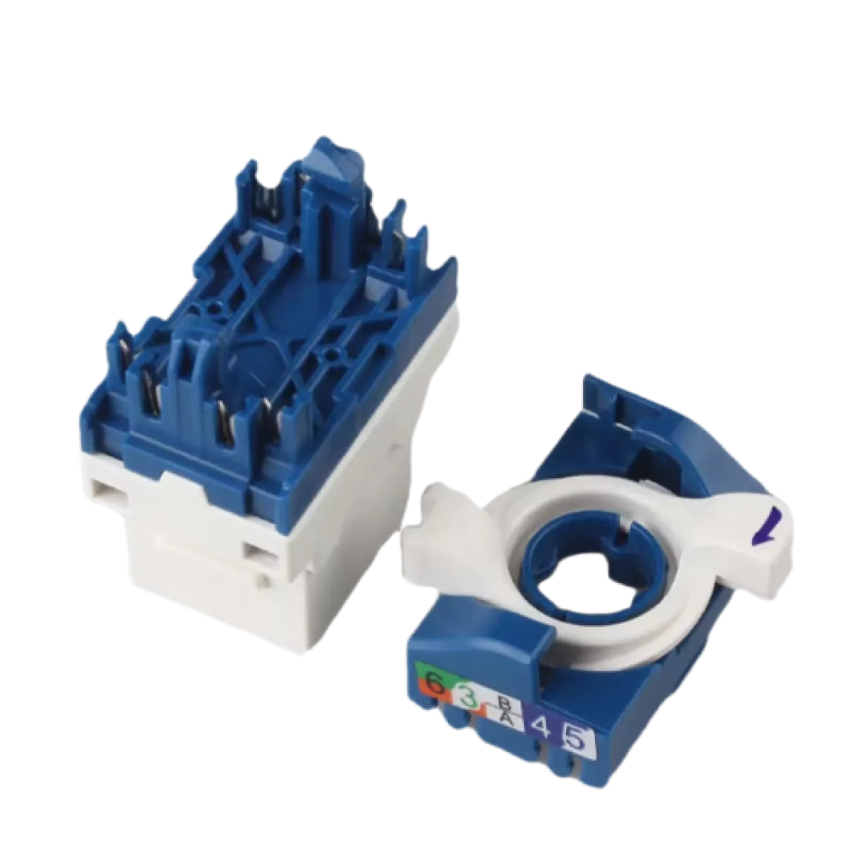 CEM Keystone RJ45 Coupler Ethernet Extender Connector - Blue on White