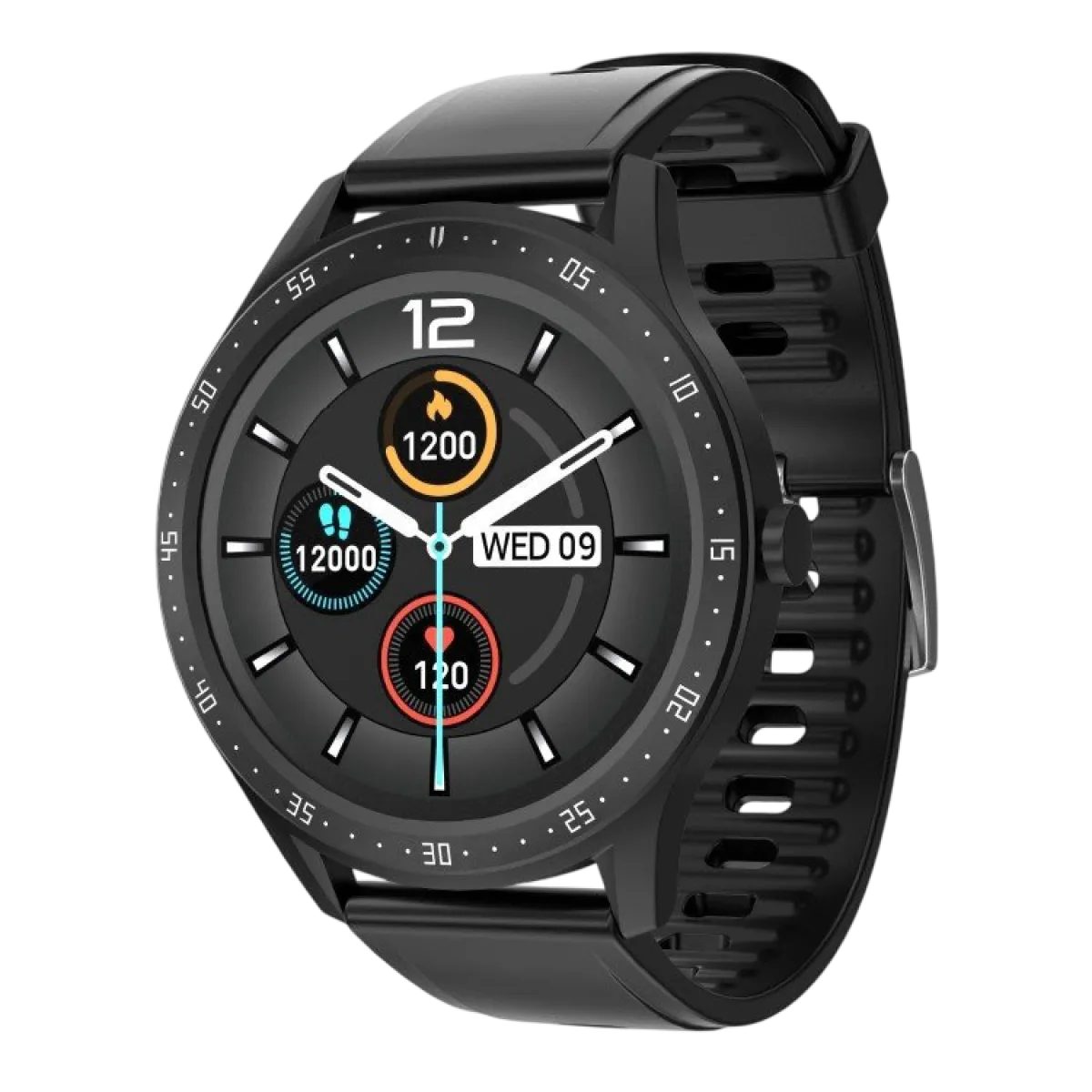 Porodo (PDSWT67BK) Salud Smart Watch Rubber Strap - Black