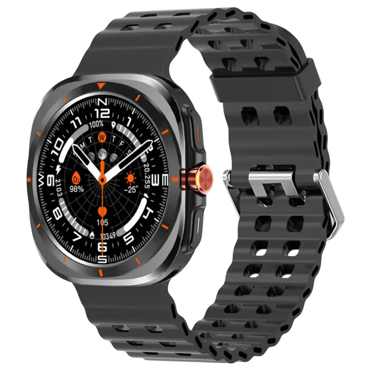 Green Lion (GNSTRSWBK) Strive Smart Watch Rubber Strap - Black