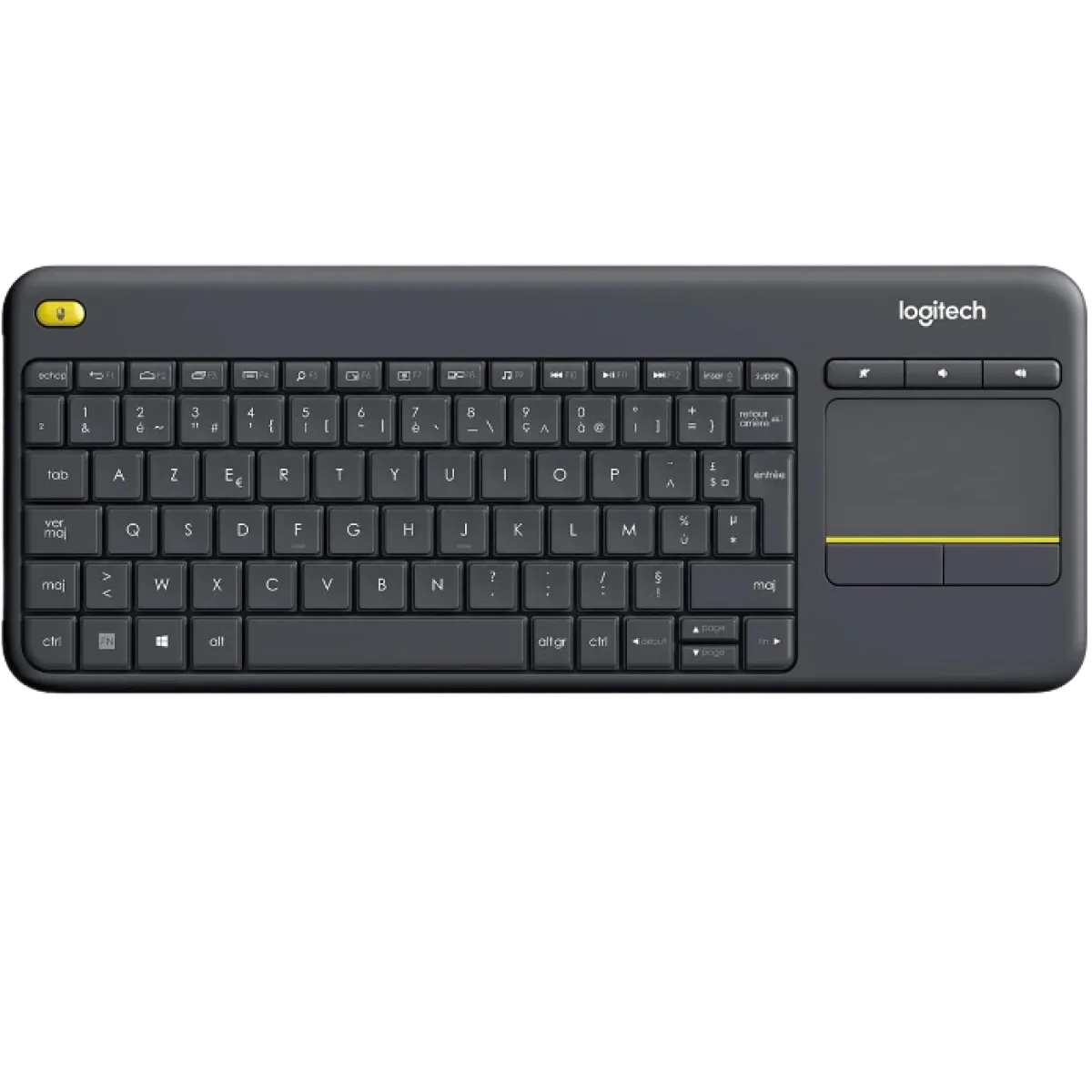 Logitech (920-007129) K400 Plus Media Wireless TouchPad Keyboard - Fr layout - Grey