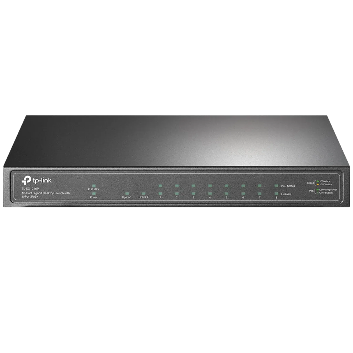 TP-Link (TL-SG1210P) 10-Port Desktop Switch with 8-Port PoE+ - Black