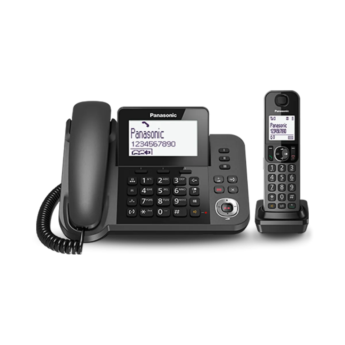 Panasonic (KX-TGF320UE1) Digital Corded/Cordless Phone Set - Answering System - Black