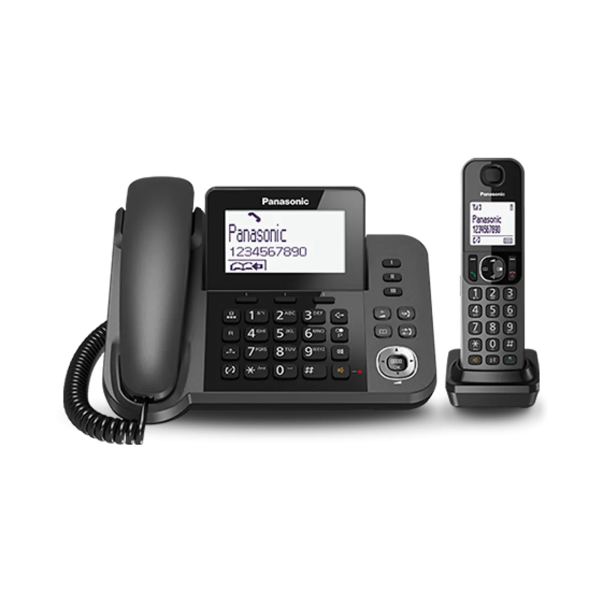 Panasonic (KX-TGF310UE1) Digital Corded/Cordless Phone Set - Answering system - Black
