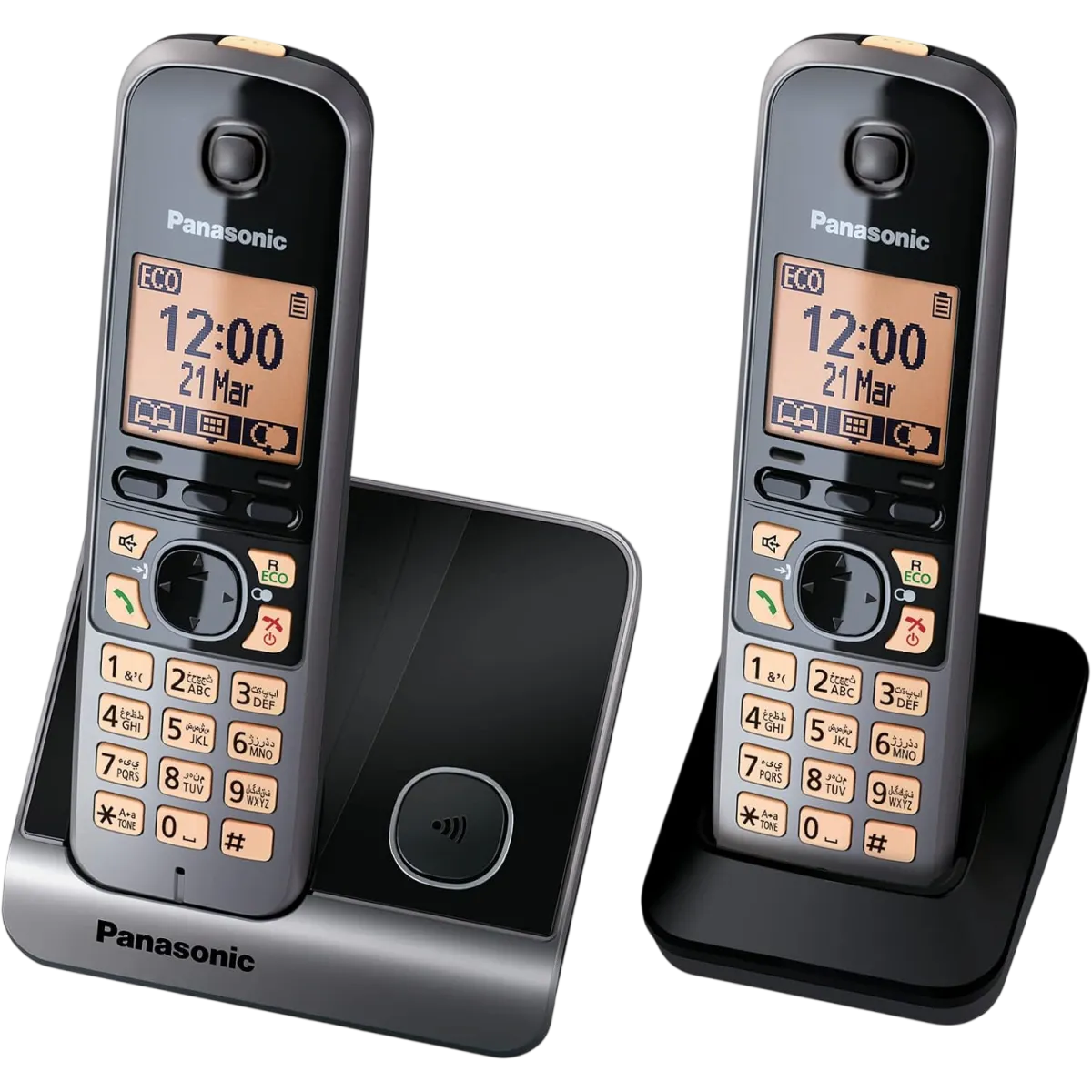 Panasonic(KX-TG6712UE1)DECT Digital Cordless Phone Set - Free SpeakerPhone - Dual Handset-Black