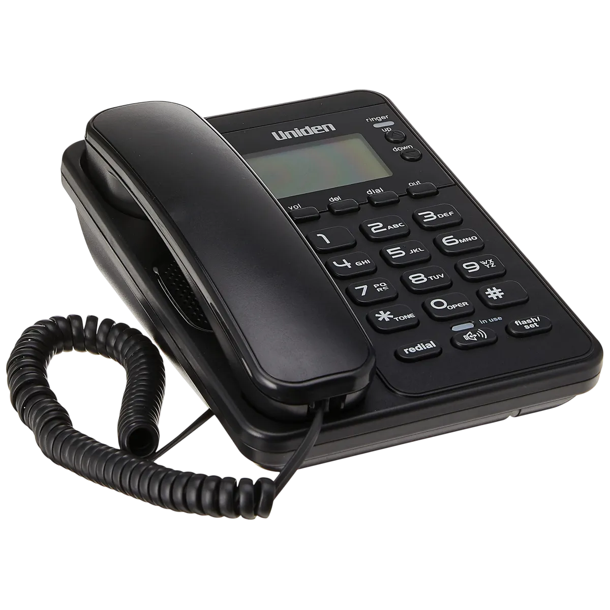 Uniden (AS6404) Corded Analog Desk Phone - Caller ID - Speakerphone - Black