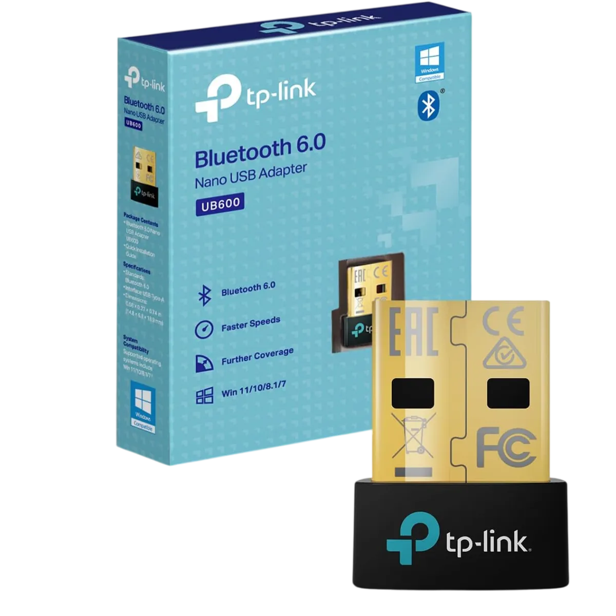 TP-Link (UB600) Bluetooth 6.0 USB Adapter - 7x Devices - Black
