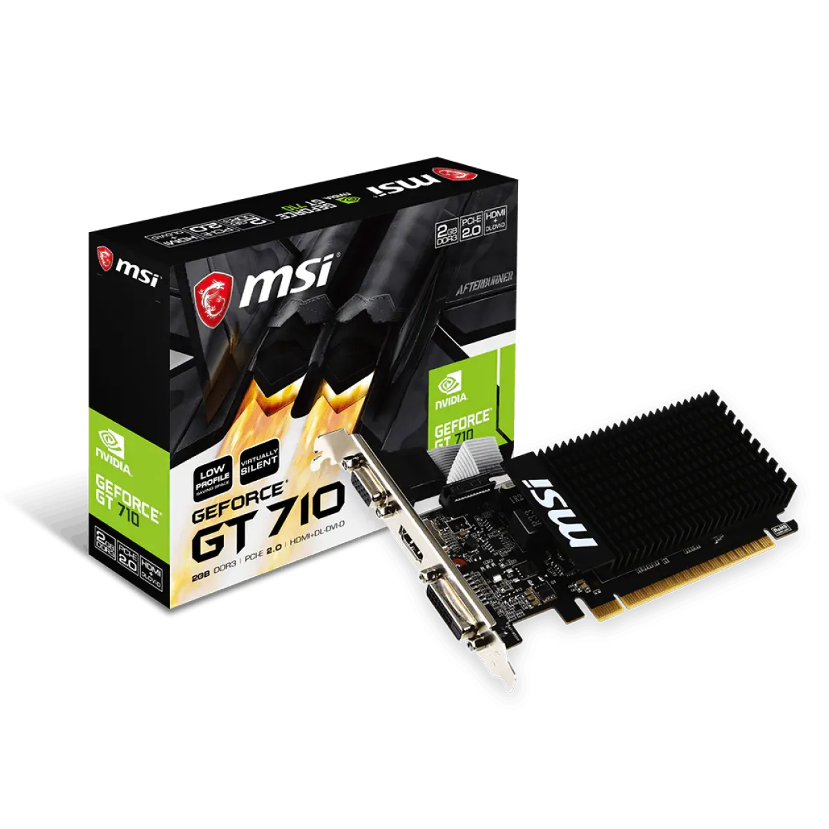 MSI (912-V809-4265) NVIDIA GeForce GT710 2Gb DDR3 - Low profile Design - Black