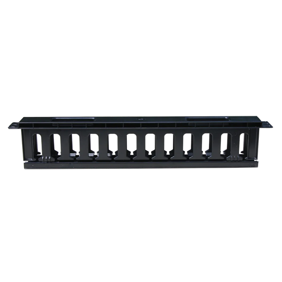CEM Wire Manager Large 1U with Plastic cover - Cable Management Bracket - Black