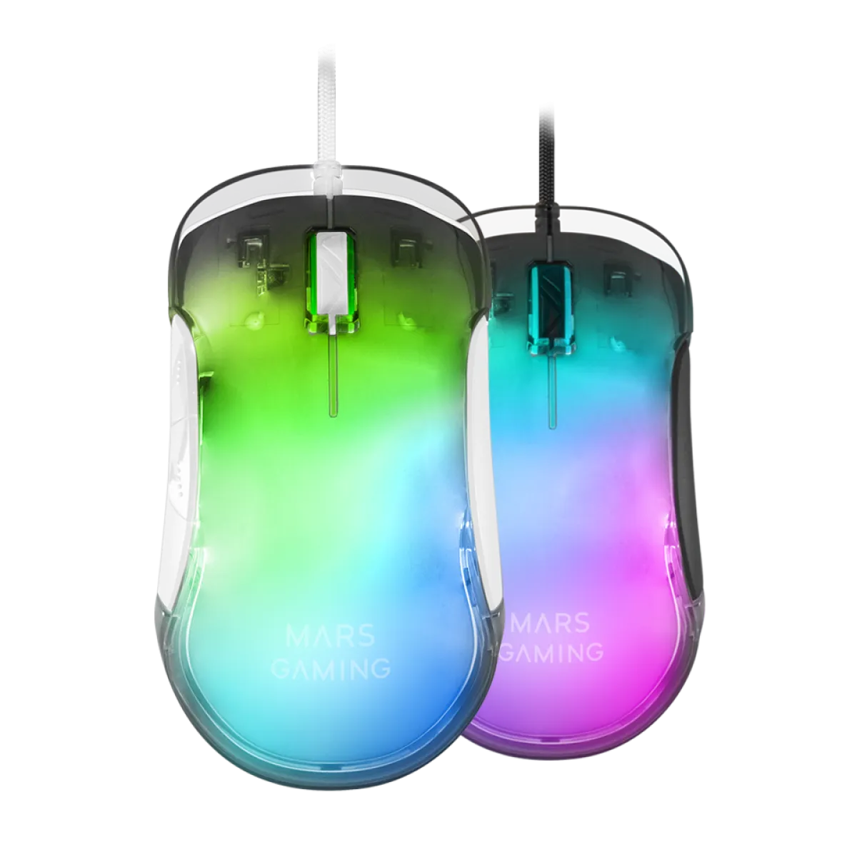 Mars (MGMMGLOWW) Wired Gaming Mouse - 12800DPI - RGB - White