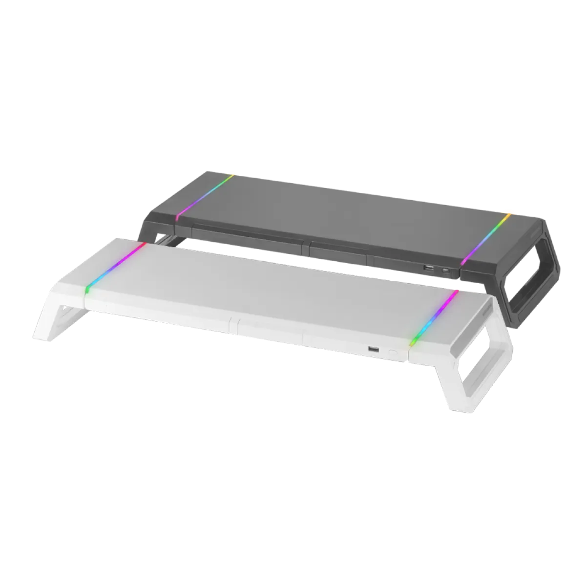 Mars (MGSONEW) Monitor Stand - Light Weight - Adjsutable Height - RGB - White