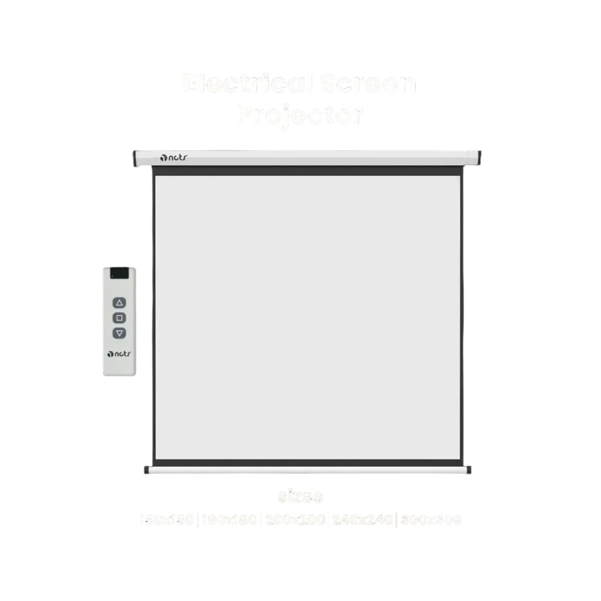 NCTS (E200) Electrical Projector Screen 200cm x 200cm - Remote Control - White