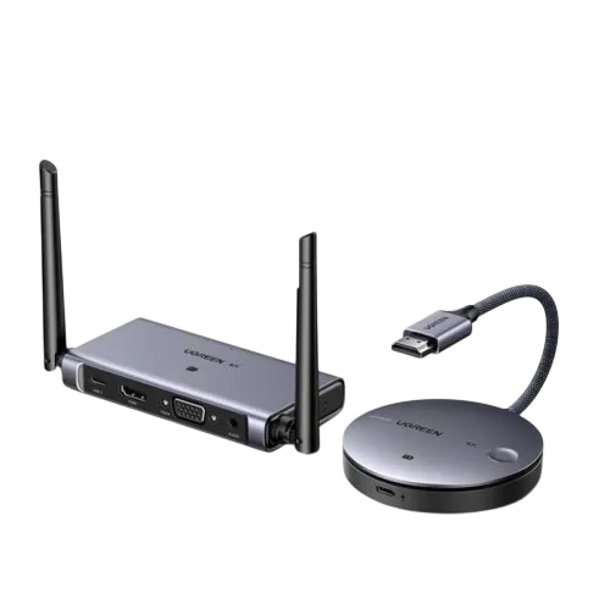 UGreen (90909A) 4K HDMI Wireless Extender - HDMI & VGA Receiver - 50m  Grey