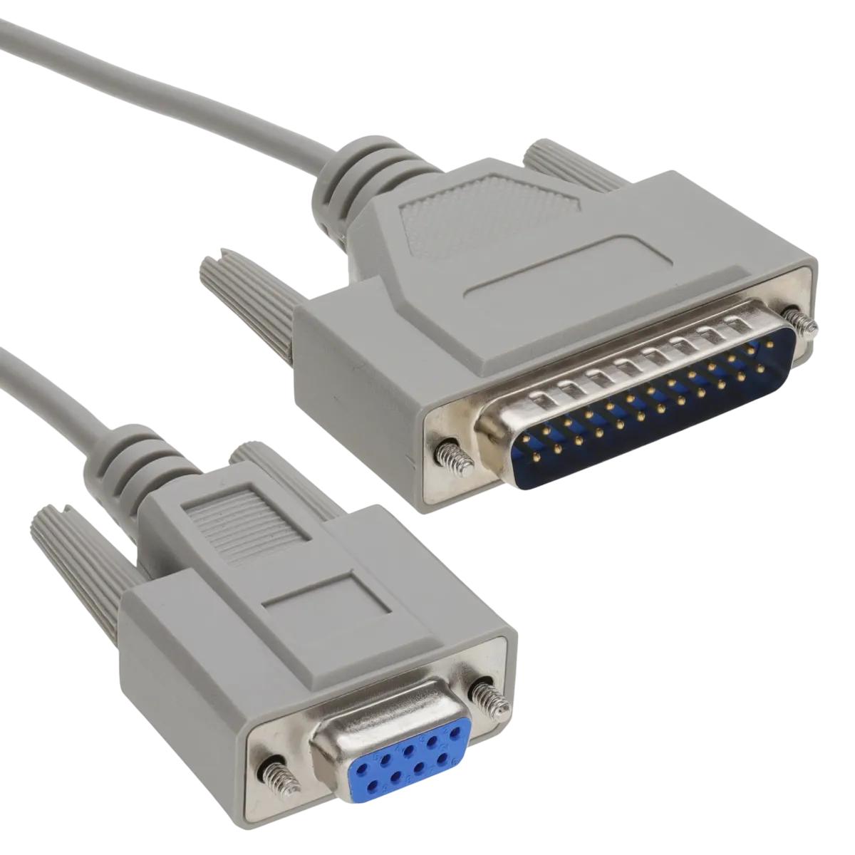 CEM Serial Cable Coupler - DB9 to DB9 (F-F) Coupler - 1.5m - Grey