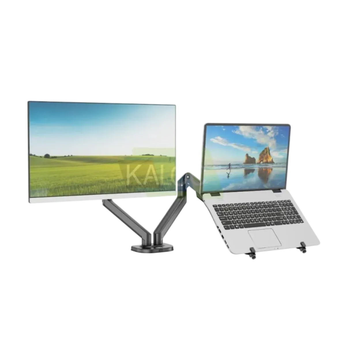 Kaloc (DS200 + H2) Single Desk Laptop Arm - Fits 17.3" - Black