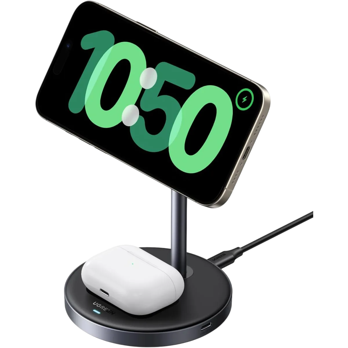 UGreen (45382) 2in1 Magnetic Wireless Charger 15W - Grey