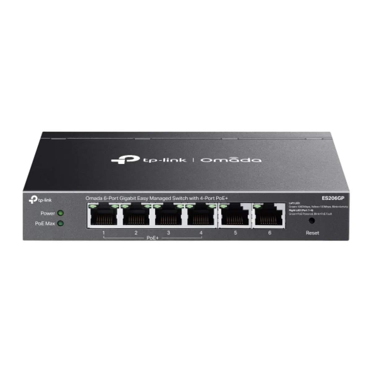 TP-Link (ES206GP) Omada 6-port Gigabit Managed Switch - 4 Port PoE+- Black