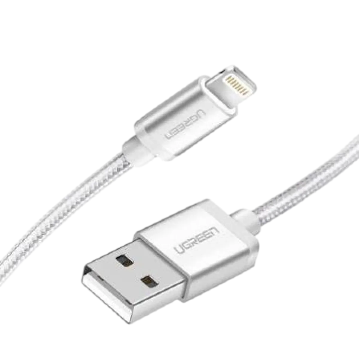UGreen (60163) USB-A to Lightning Braided Cable (M-M) - 2m - Silver