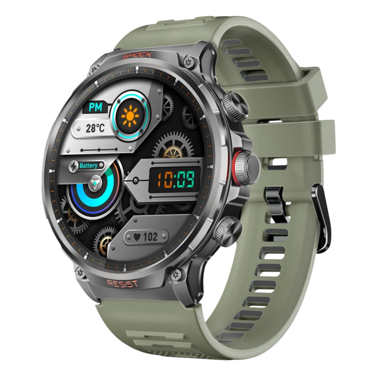 Promate (XWatch-R20) Smart Watch 24mm Rubber Strap - Green
