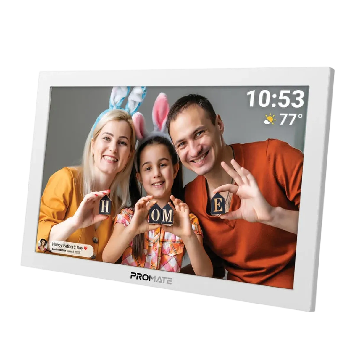 Promate (Memoria-10) 10.1" Digital Picture Frame Smart Technology - 2Yrs - White