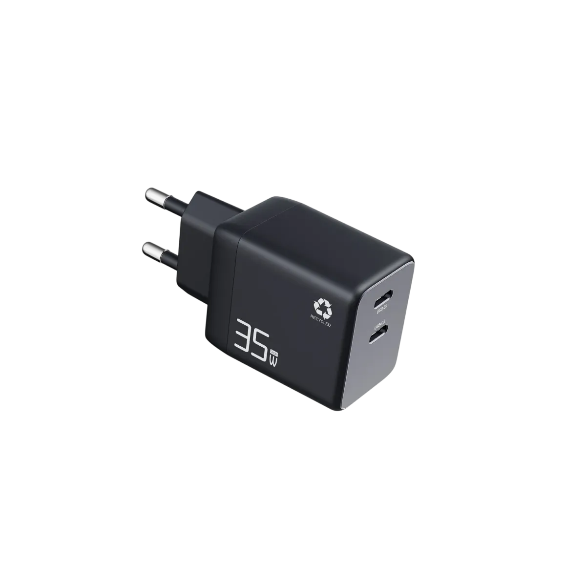 LinkCell (CCLTRC1005) 35W 2xUSB-C Wall Charger - UK Plug - Black