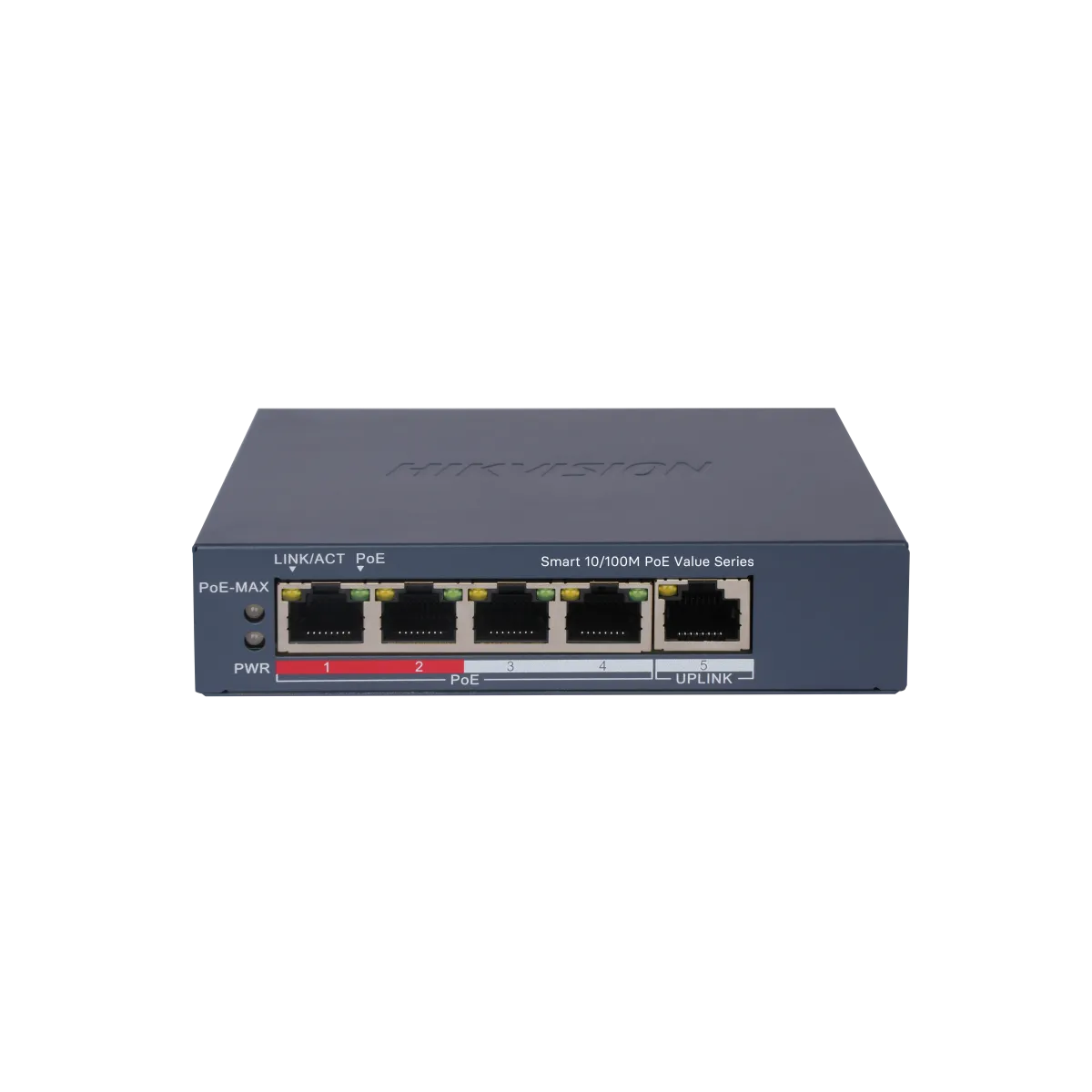 HikVision (DS-3E1105P-EI/M) 4-port 10/100 Mbps Ethernet Smart POE Switch - Black