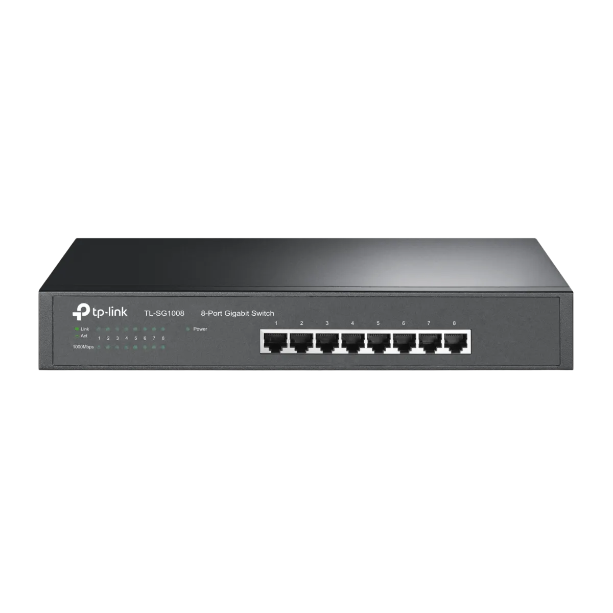 TP-Link (TL-SG1008) 8-Port Gigabit Desktop Rackmount Switch - Black Metal