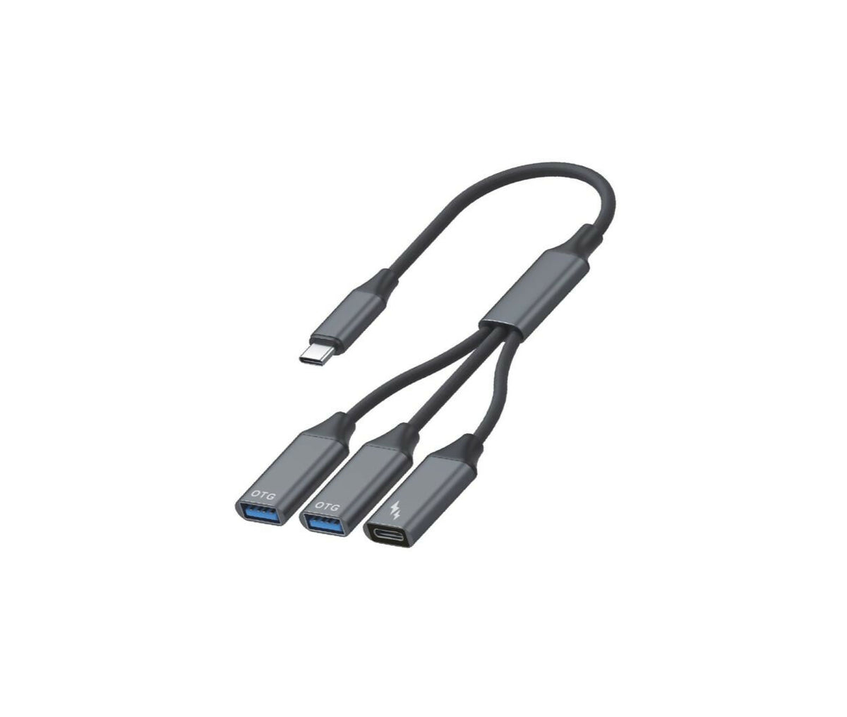 3 in 1 Splitter Cable Expansion HUB 2xUSB3.0 & 1xUSB-C PD