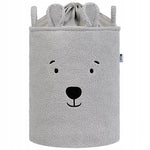 SIPO: Toy Basket XL Organizer 43L - Premium Bouclé Gray Teddy Bear