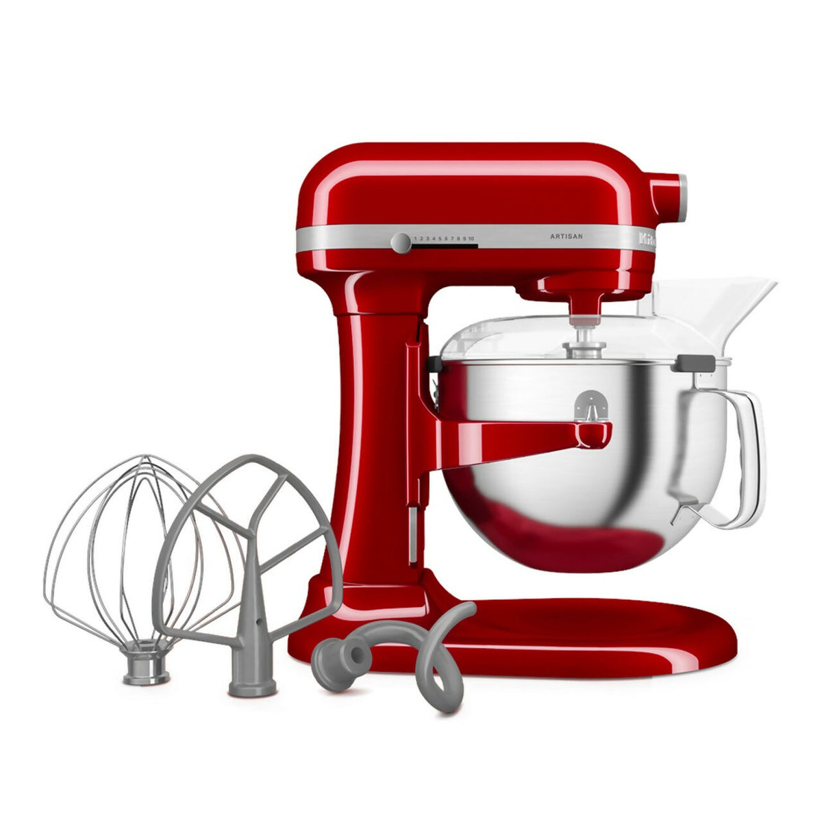 KitchenAid 5.6 L Bowl Lift Stand Mixer With Stainless Steel Heads & Double Flex Edge Beater - Empire Red