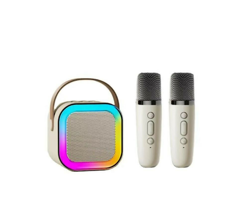 KIDS KARAOKE SPEAKER 2xWIRELESS MIC BEIGE
