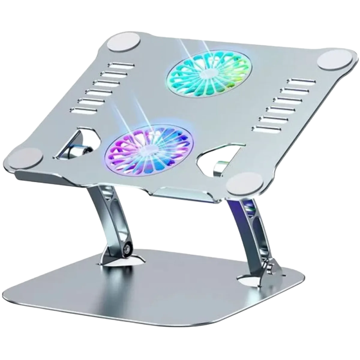 CEM (sh) Laptop Stand V4.1 - Ergonomic Design - 2x RGB Fans - 360° Rotation - Aluminium